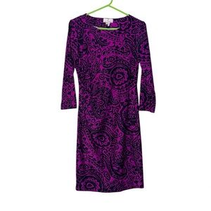 Jude Conally Paisley 3/4 Sleeve Dress Size S